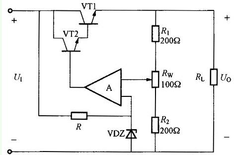 串联型稳压电路如下图所示,图中输入直流电压u