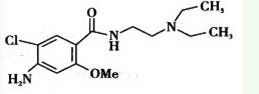 甲氧氯普胺的化学结构式)托烷司琼的化学结构式)莫沙必利的化学