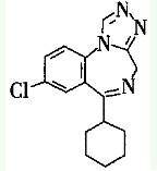 阿普唑仑的化学结构式是( )